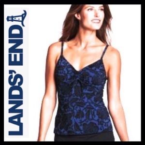 LANDS’ END Floral Bardot Tankini Top